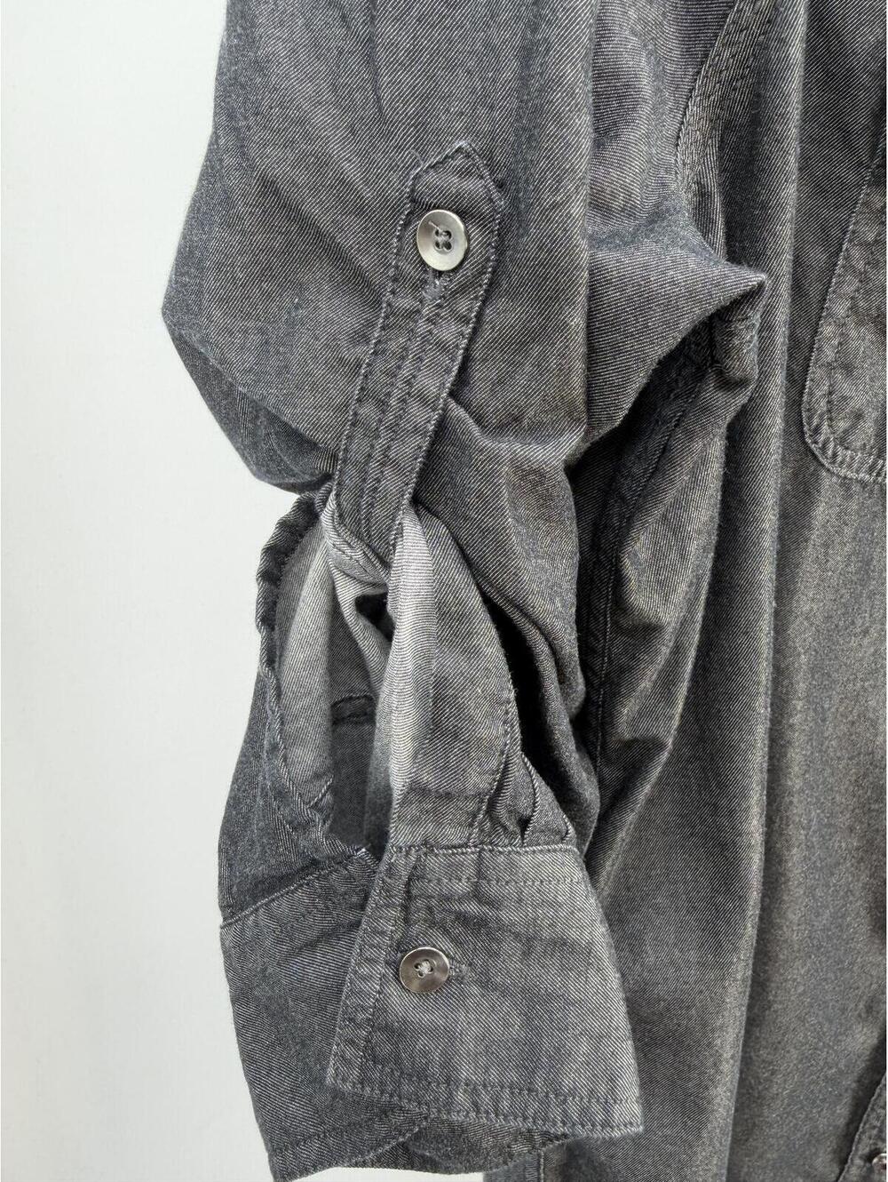 Modern Gray Button-Up Shirt‎ Dress Military Style XL - Picture 7 of 11